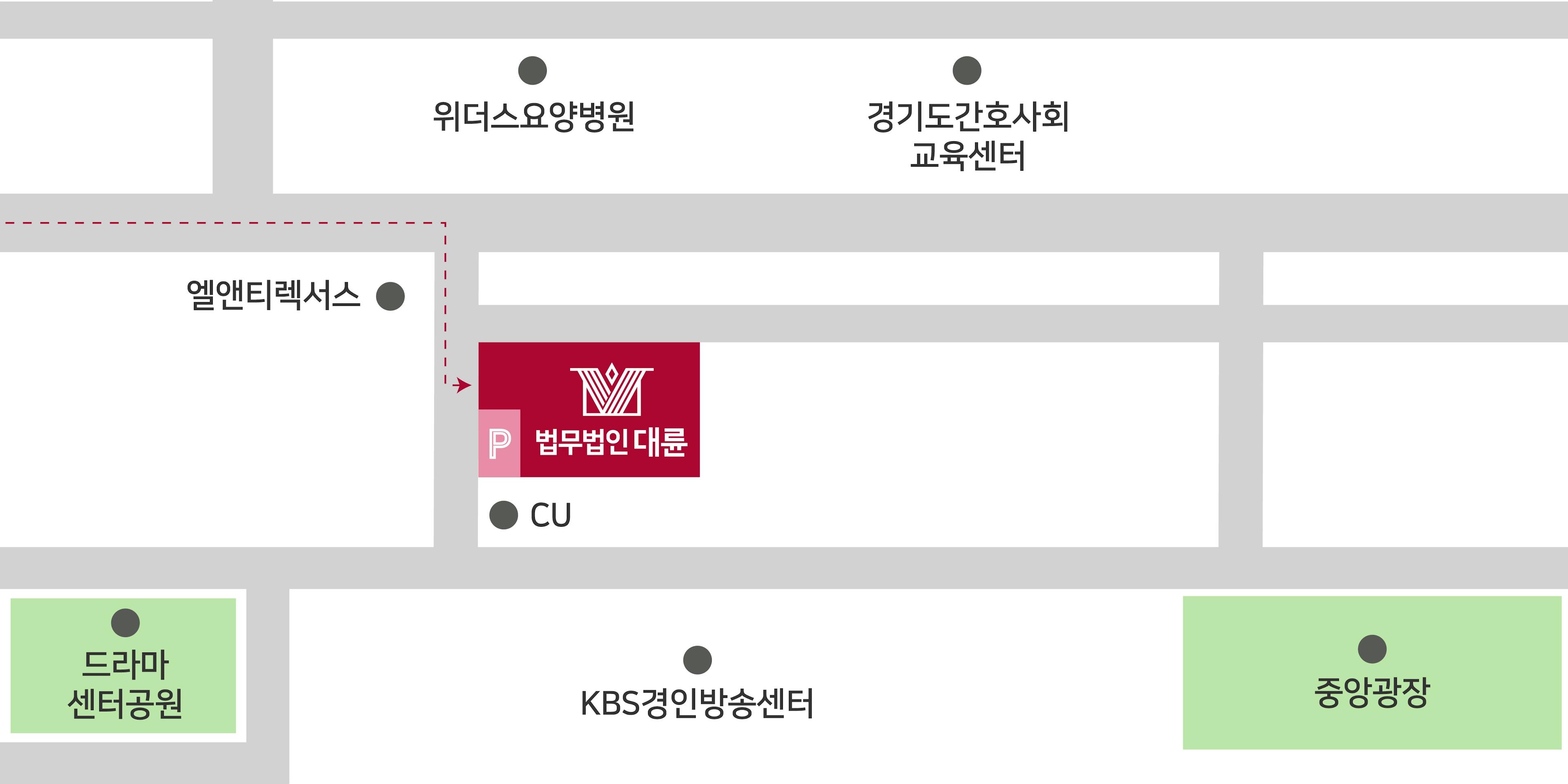 수원본부 분사무소(수원법무법인) 오시는길 약도